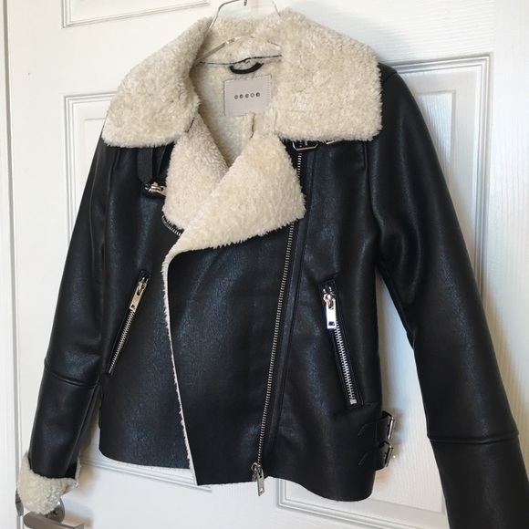 Blank NYC faux fur vegan leather moto jacket - Picture 7 of 8